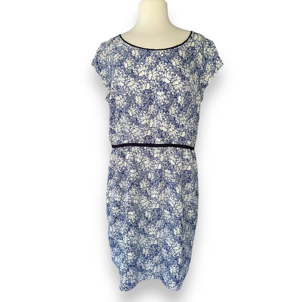 Loft Dress Women's Plus Size 16 Blue Flower N6